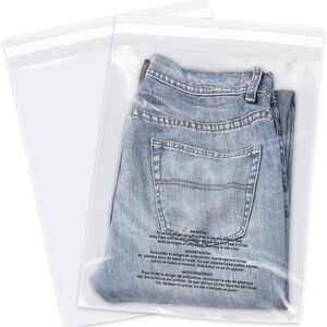 50qty 13âx10â Food Grade, Self Sealing, Poly Bags w Suffocation Warning